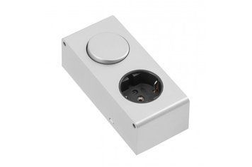 Розетка меблева BOX LONG з розеткою Schuko та вимикачем 230V 16A AE-PBOX1SW-80L фото