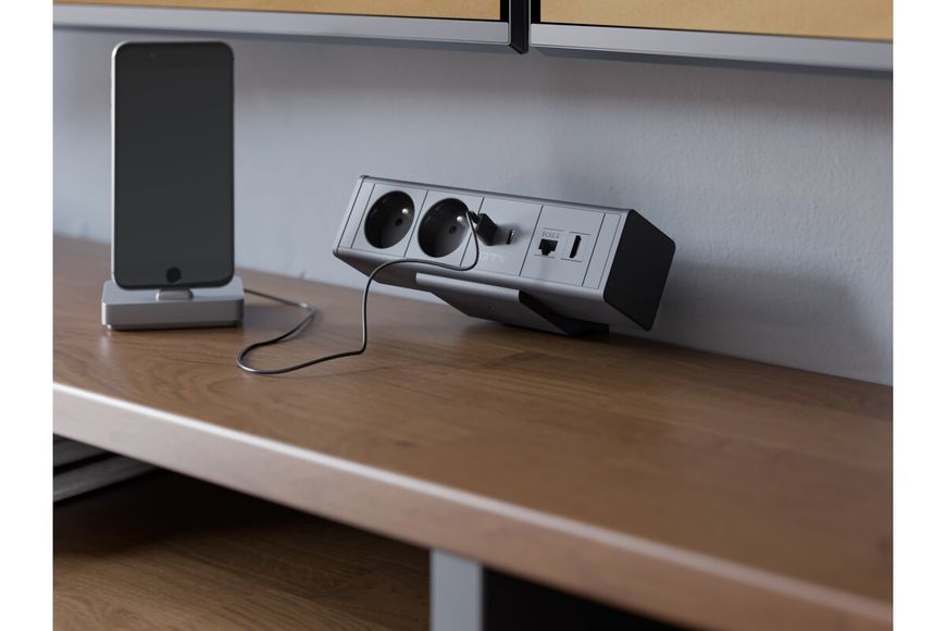 Меблева розетка BAR, 2хSHUKO, USB A+C, HDMI, RJ45 кабель 1.5 м, чорний AE-GM2SBAR-20 фото