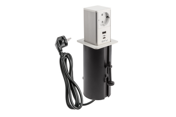 Меблева розетка TOWER, 1хSHUKO, USB A+C,кабель 1.5 м, білий AE-GMW1STOW-10 фото