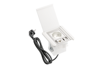 Меблева розетка FLIP, 1хSHUKO, 2xUSB-A, HDMI, RJ45 кабель 1.5 м, білий AE-GM1SSLI-10 фото