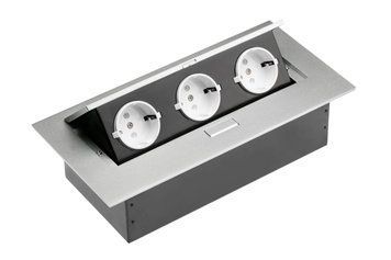 Меблева розетка 3x Schuko розетка, кабель 1,5м, алюміній AE-PB03GS-53N фото